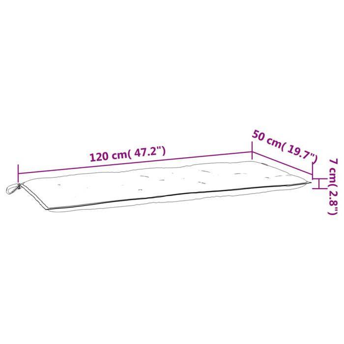 VidaXL Garden Bench Cushion, Bench Cover with String Ties, Waterproof Outdoor Cushion, Cream 120x50x7 Cm 361585
