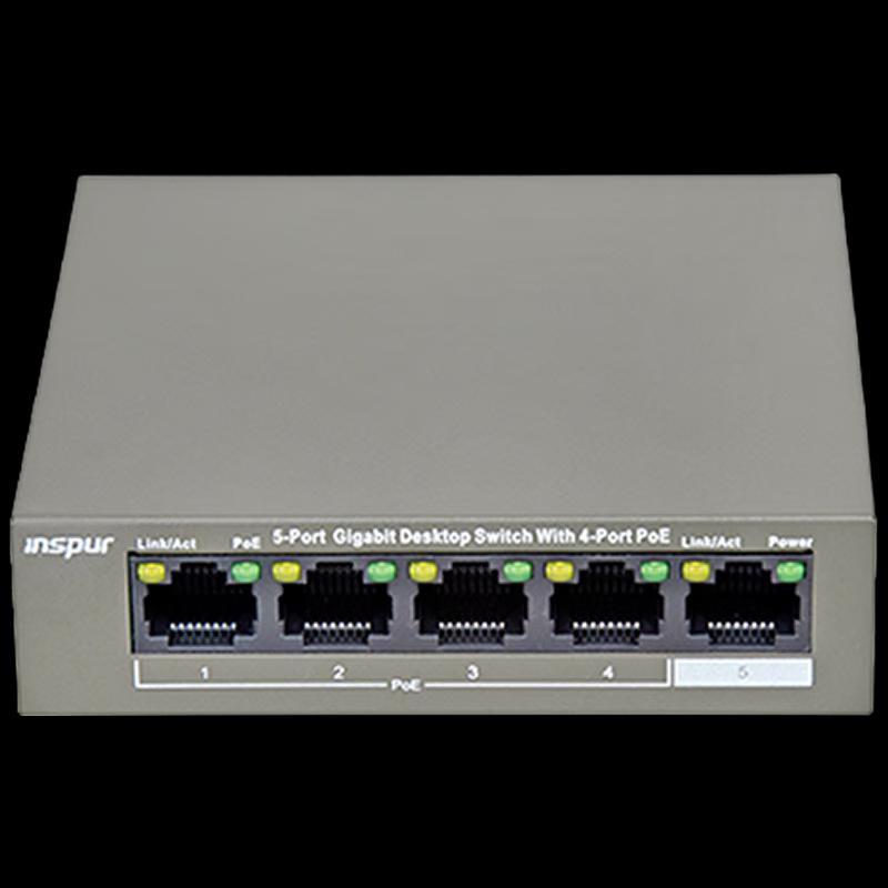 

Inspur S1300-5T-PS 5-Port PoE Unmanaged Desktop Switch