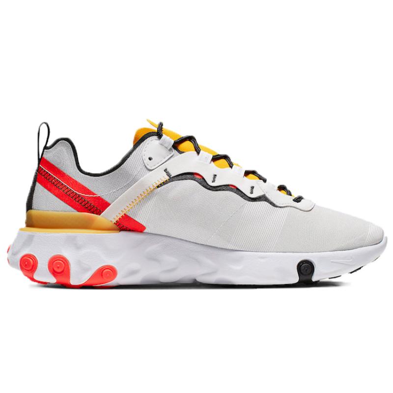 Nike React Element 55 White Black Crimson Gold Sneakers BQ6166-102