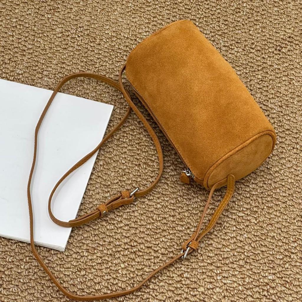 Bolso Sobaco de Cuero Vacuno Esmerilado Genuino para Mujer - Bolso de Mano Versátil para Otoño/Invierno
