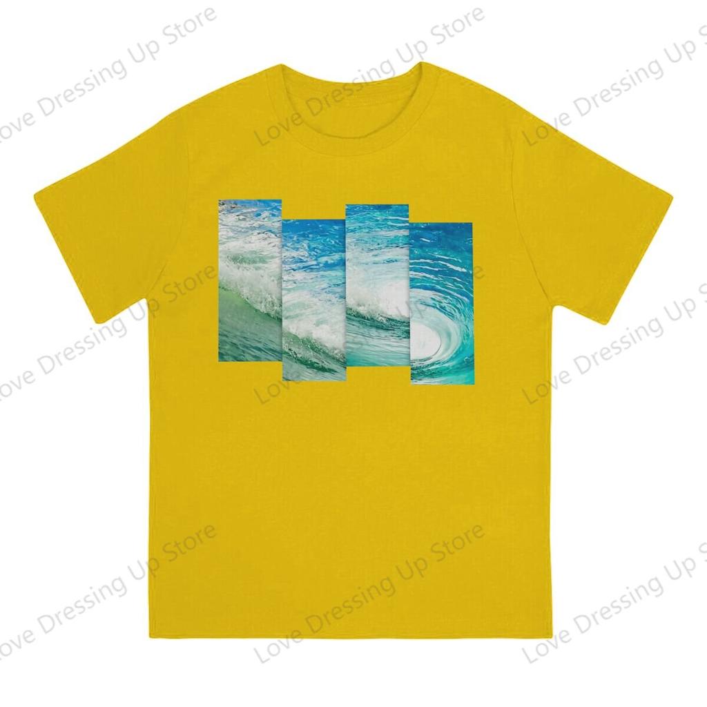 Crazy Wave Tube Panels Large Printed Cotton Unisexs Tshirt Short Sleeve Tshirts Hipster Tops