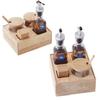 Solid Wood Tabletop Condiment Organizer Set
