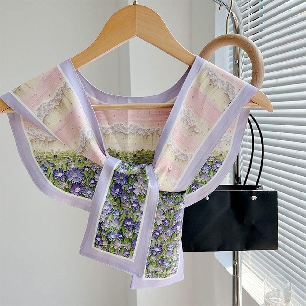 Fashion Scarf Accessories Clothing Accessories Small Shawls Printing Korean Style Scarves Female Shawl Printed Scarf Silk Scarf