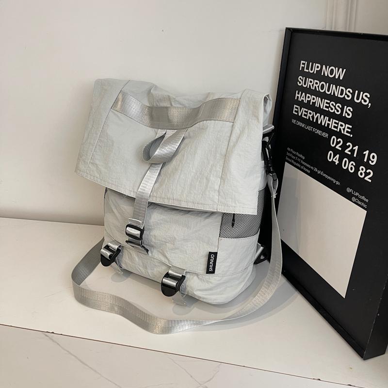 Nylon Bag Women's Large Capacity Multi-Use Shoulder Bag Student Crossbody Bag Solid Color Backpack