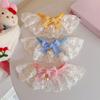 Pearl Bow Lace Pet Scarf, Checkered Adjustable Collar for Cats & Dogs, Party Photo Accessory