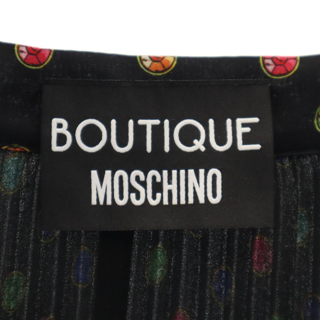 MOSCHINO BOUTIQUE Overall Handle Midi Length Pleated Skirt 38 Black Women Used