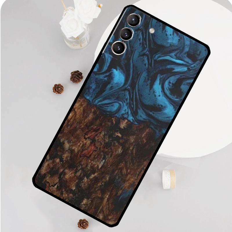Wood Resin Traveler Protective Phone Case For Samsung Galaxy S25 S26 Ultra S20 S21 S22 S23 S24 S10 Plus S25 FE Funda Cover
