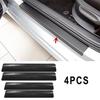 4PCS Carbon Fiber Car Door Plate Sill Scuff Cover Anti Scratch Sticker Protector