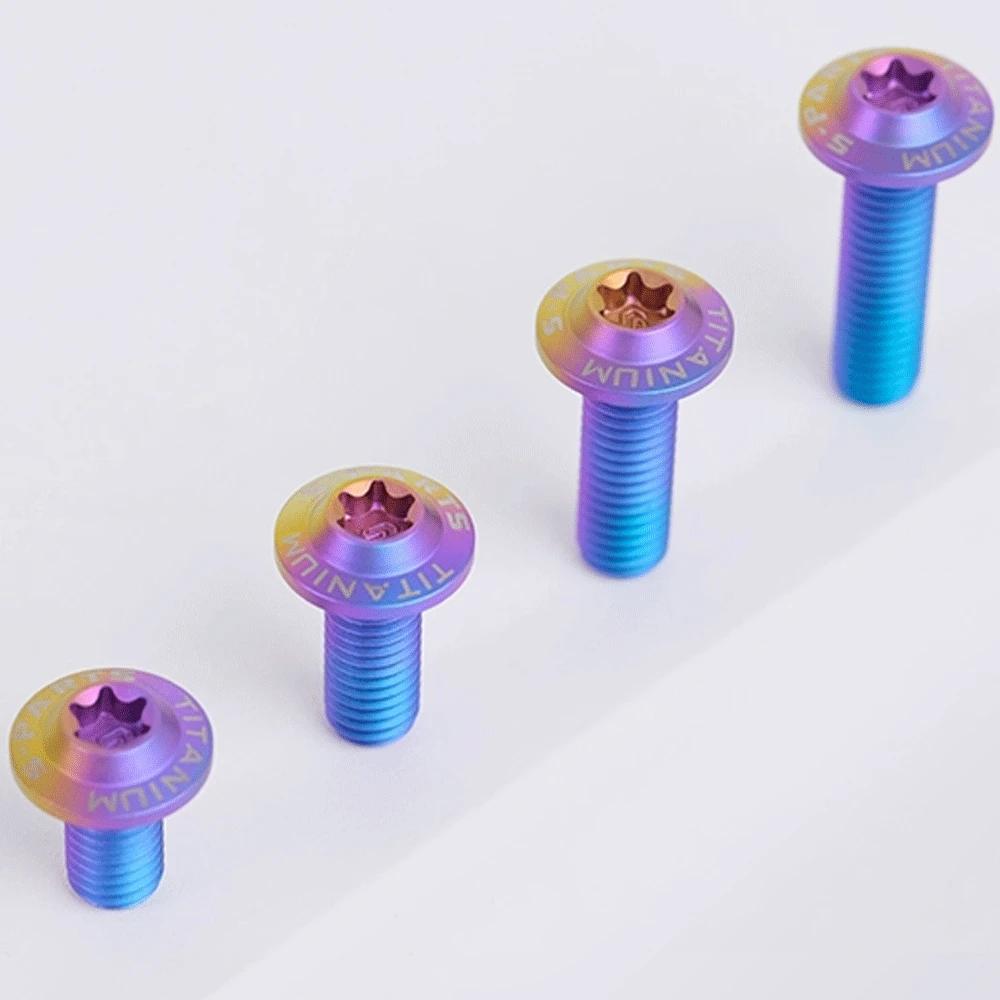 1 PC Colorful M4 X 8 10 12 14 16 18 20 25mm GR5 Titanium Alloy A3 Mushroom Head Flange Screw Bolt T20 Torx for Motorcycle