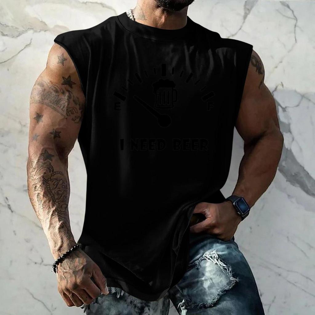 Canotta da uomo senza maniche vestibilità larga casual streetwear maglietta muscolare con grafica stampata texture gilet estivo per allenamento palestra
