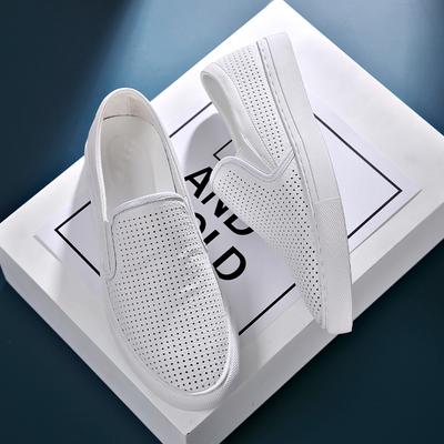 Nuove Scarpe Estive da Uomo Moda Vera Pelle Scarpe Casual Traspiranti Microporose Scarpe da Skateboard Mocassini Comodi Slip-on
