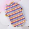 Stretchable Dog Elastic Bottoming Rainbow Dogs T-shirt Two Legged Puppy Vest  Indoor Wear