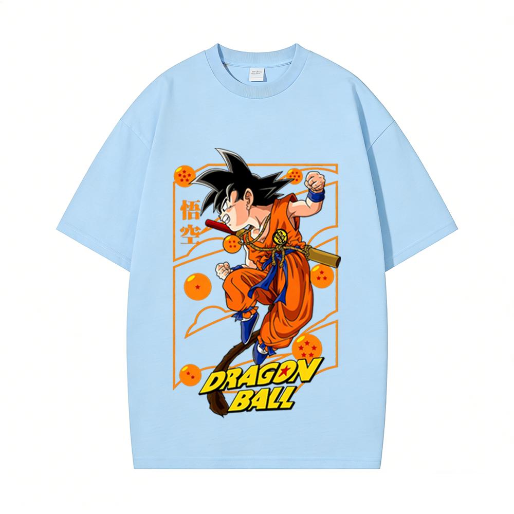 Dragon Ball Goku Anime Print Funny Tops Summer New T-shirt Unisex Dragon Ball Cotton T-shirt
