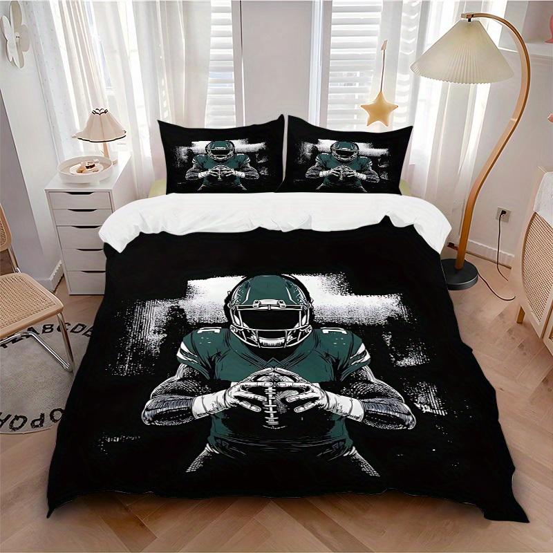 

3pcs set Football Player 1 Quilt Cover + 2 Pillowcases, All Seasons Bedroom Setting, Perfect for Home and Dorm Decor a168 135x200cm