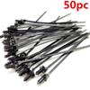 New 100Pcs Metal Mixed Auto Fastener Clips +50pcs Tie Black Wrap Fastener Kits