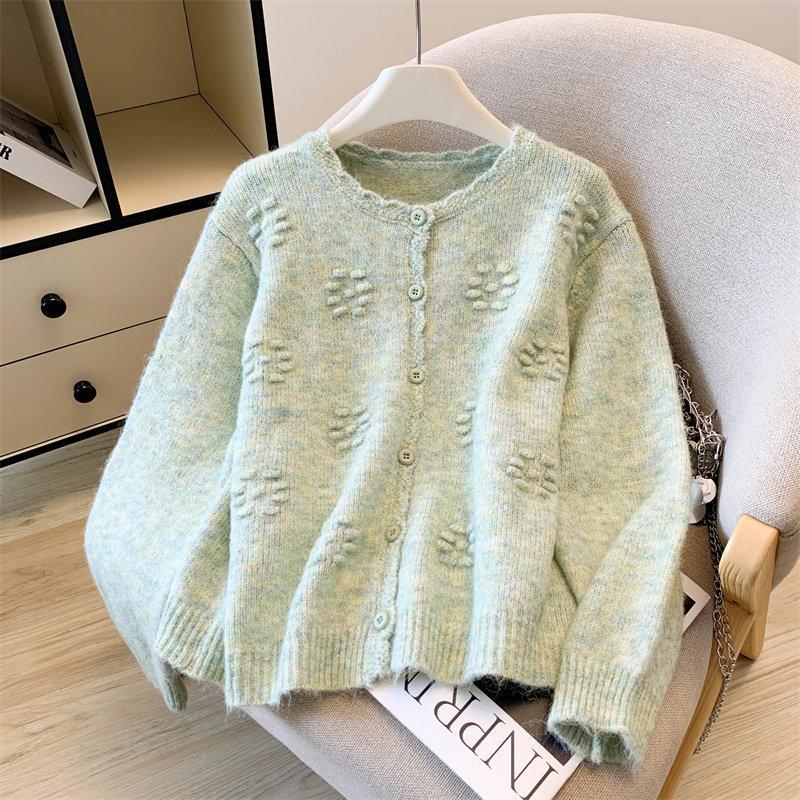 2026 Autumn/Winter New Loose Crochet Design Knit Cardigan Youthful Soft Versatile Sweater Jacket for Women