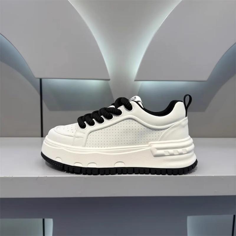 Little white shoes men's new leather breathable casual shoes fashion versatile board shoes viral trends sports shoes bread shoes