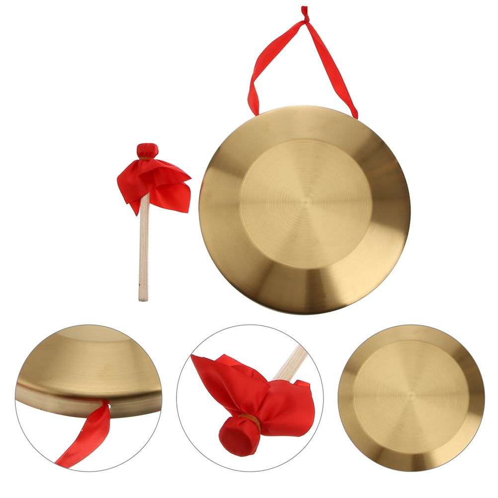 EXCEART Dora Dora Musikinstrument Tam Tam Gong Schlaginstrument Trommel Zeichen Kupfer Stahl mit Spielhammer Eröffnung Passende Atmosphäre Schlägel