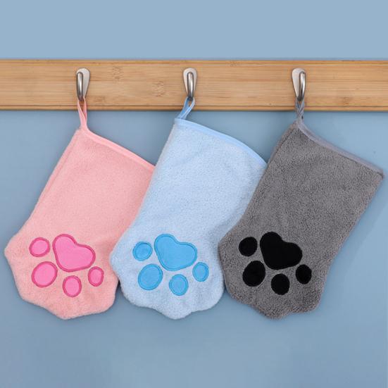 Prosop drăguț cu lăbuță pentru animale de companie, ultra absorbant, din microfibră, prosop mănușă pentru îngrijirea câinilor, moale, uscare rapidă, mănușă pentru câini, pisici, baie