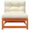 Garden Sofa Without Armrests with Cushions and Footstool