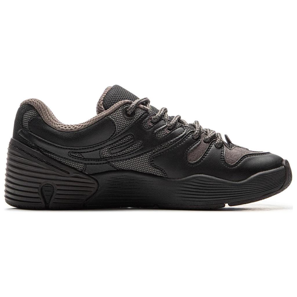 Li Ning Tian Jiao Comfortable Fashion Slip Resistant Shock Absorbing Low Top Skate Shoes Unisex Skate Shoes Black Gray AEPV003-2