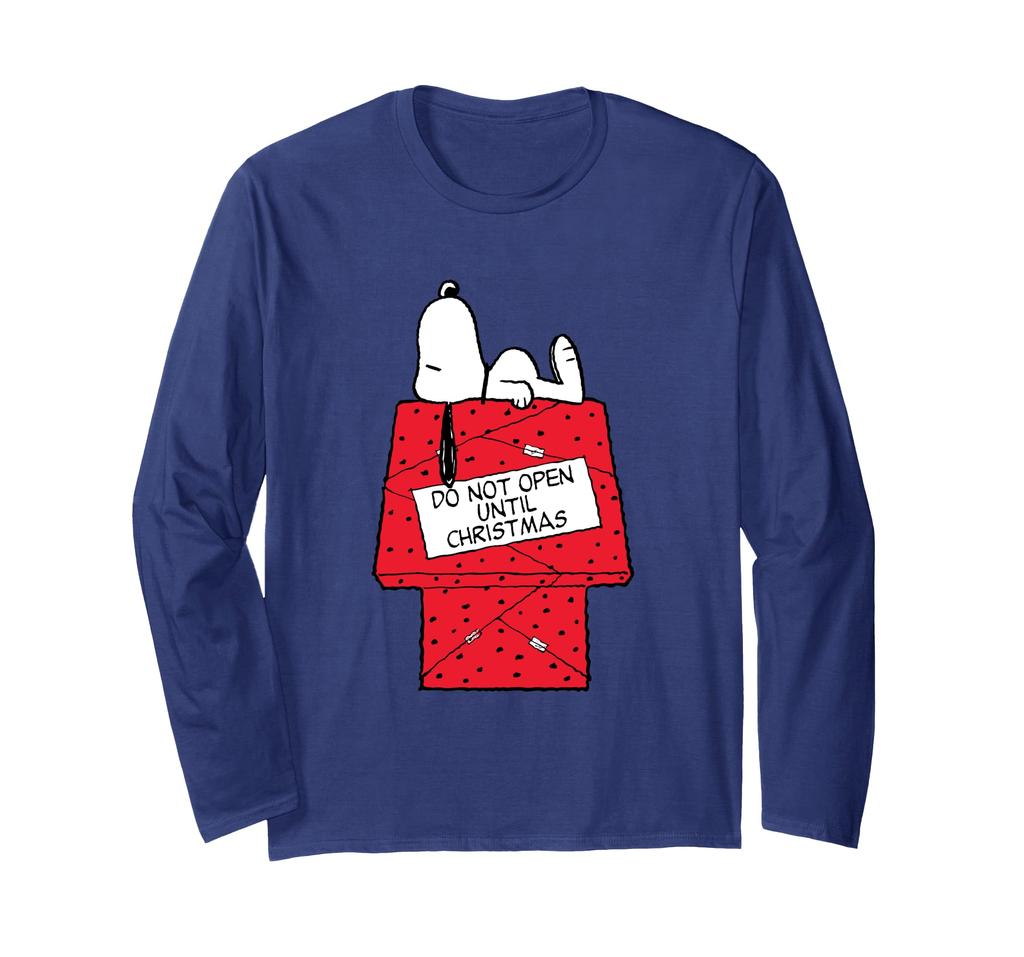 PEANUTS Snoopy Long Sleeve That Open Until Christmas T-shirt Won't