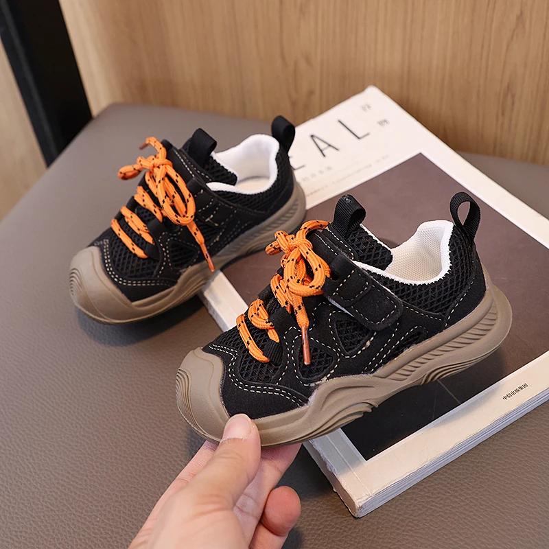 

Children Casual Shoes Baby Girls Boys Sneakers Anti Slip Soft Sole Toddler Kids Shoes Breathable Mesh Infant Walking Shoes 22 чорний