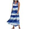 Women's Summer Casual Round Neck Printed Sleeveless Dress With Pockets