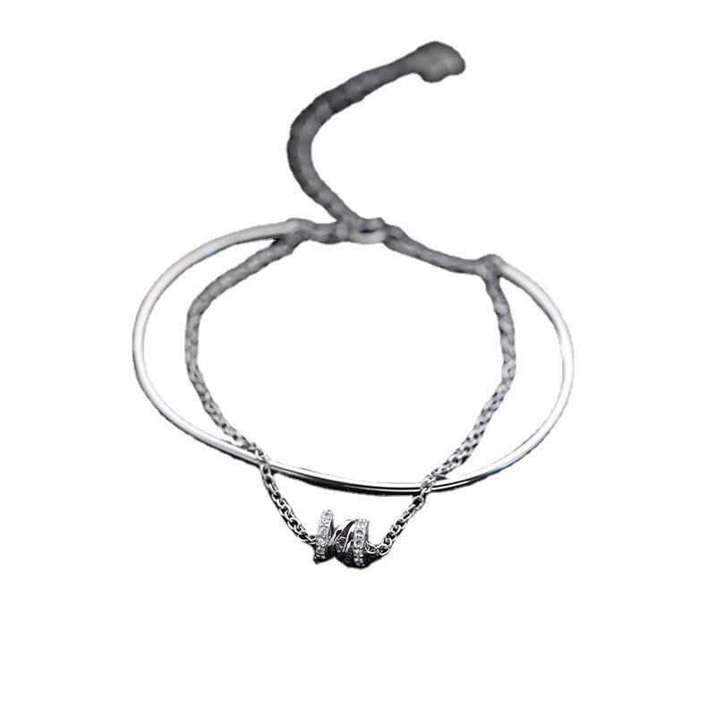 Niche Design High-End Exquisite S925 Gold-Plated Double-Layer Small Waist Bracelet for Women