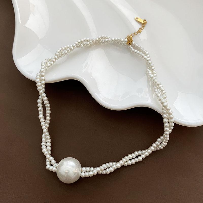 Women Fashion Light Luxury Single Shell Pearl Clavicle Versatile Necklace