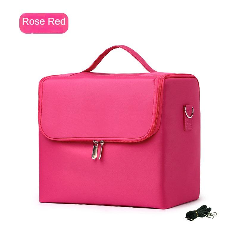 

Special Makeup Bag with Multifunctional Storage Large Capacity Nail Art Embroidery Beauty and Makeup Toolbox Waterproof розы красного