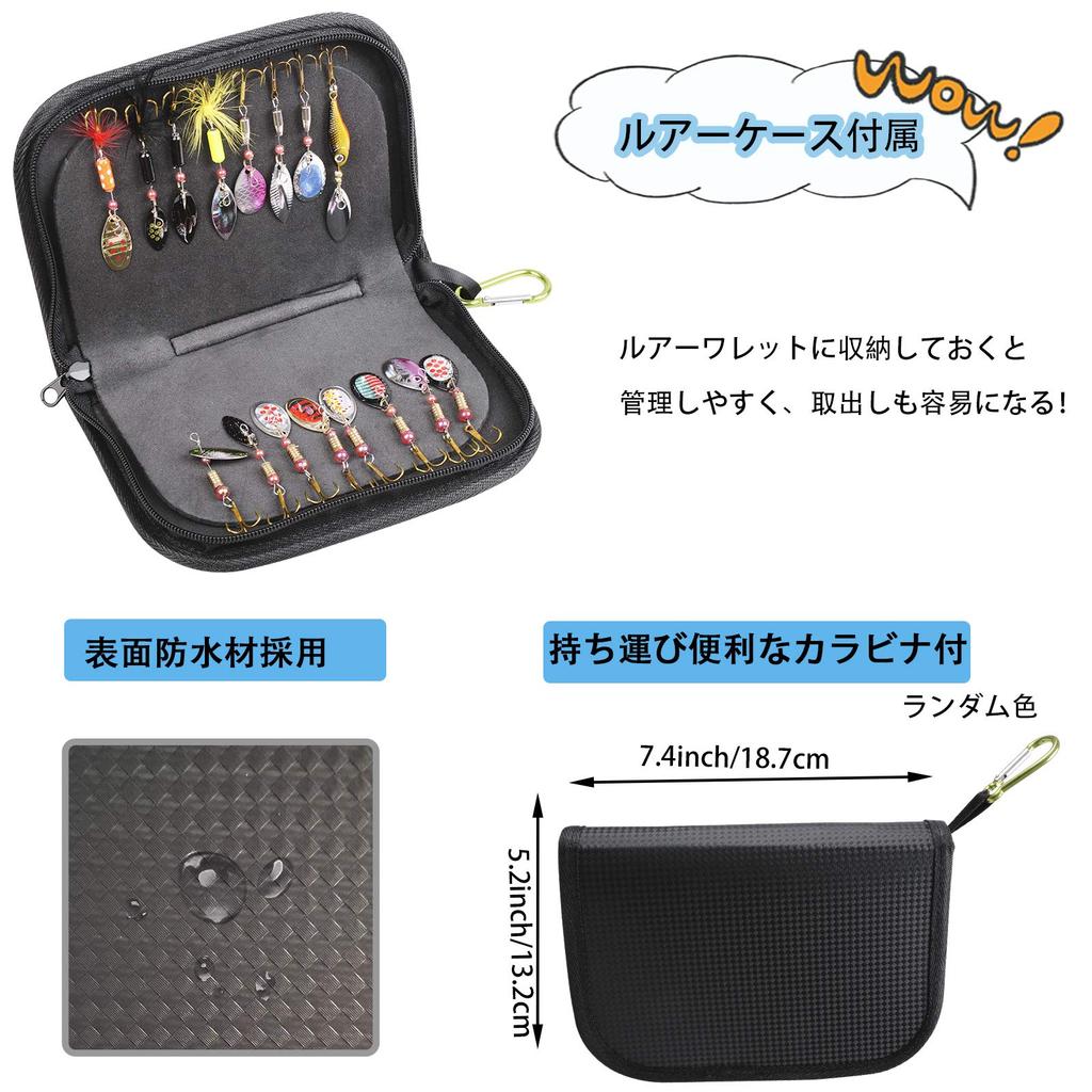 Versatile Hard Spinner Lure Set for and Pipe Includes Lure Pouch 16-Piece Trout, Bass, Stream, Fishing,