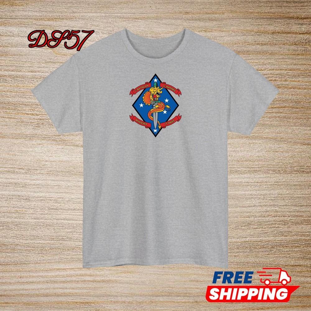 1st Battalion 4th Marine Regiment USMC Logo T-Shirt S to 5XL Made In USA Unisex T-Shirt XXXL