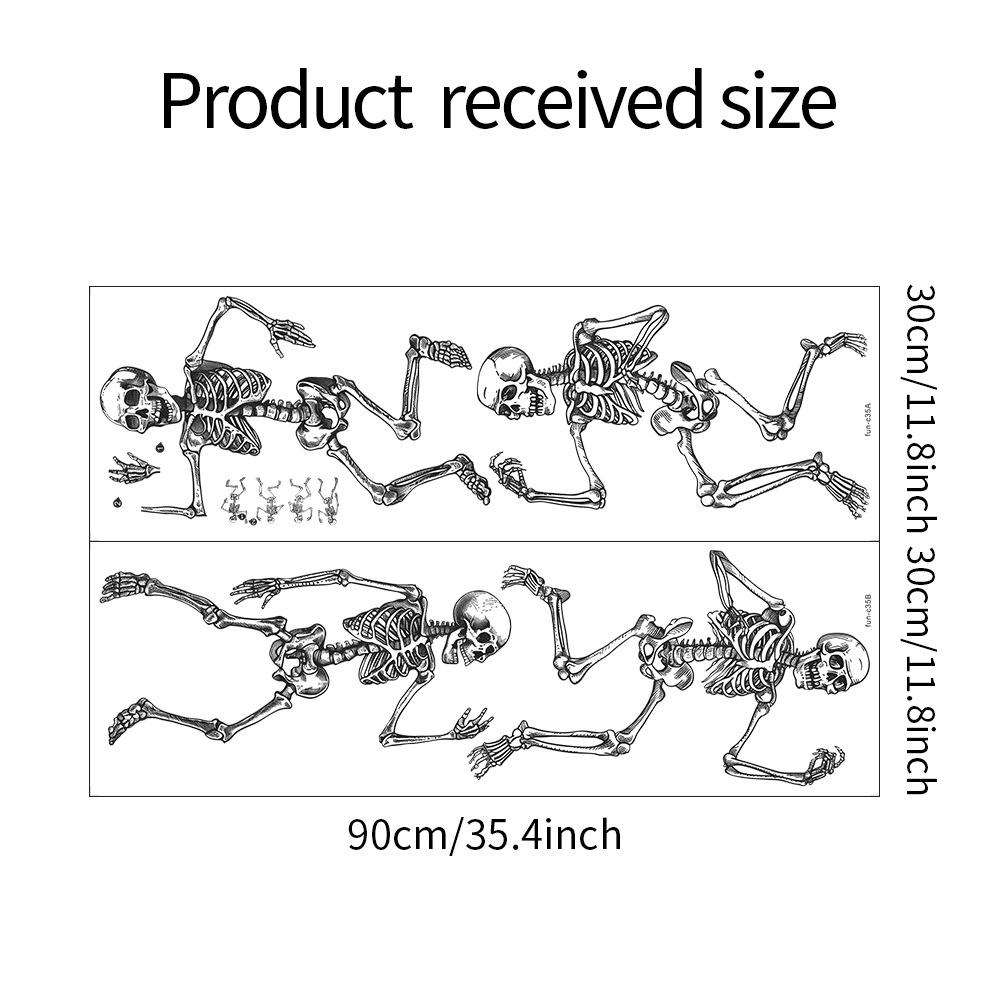 

Веселый-c35 Хэллоуин Атмосфера Украшен Танцующим Черепом Наклейки на Стену для Спальни Гостиной 30*90CM*2PCS/fun-c35
