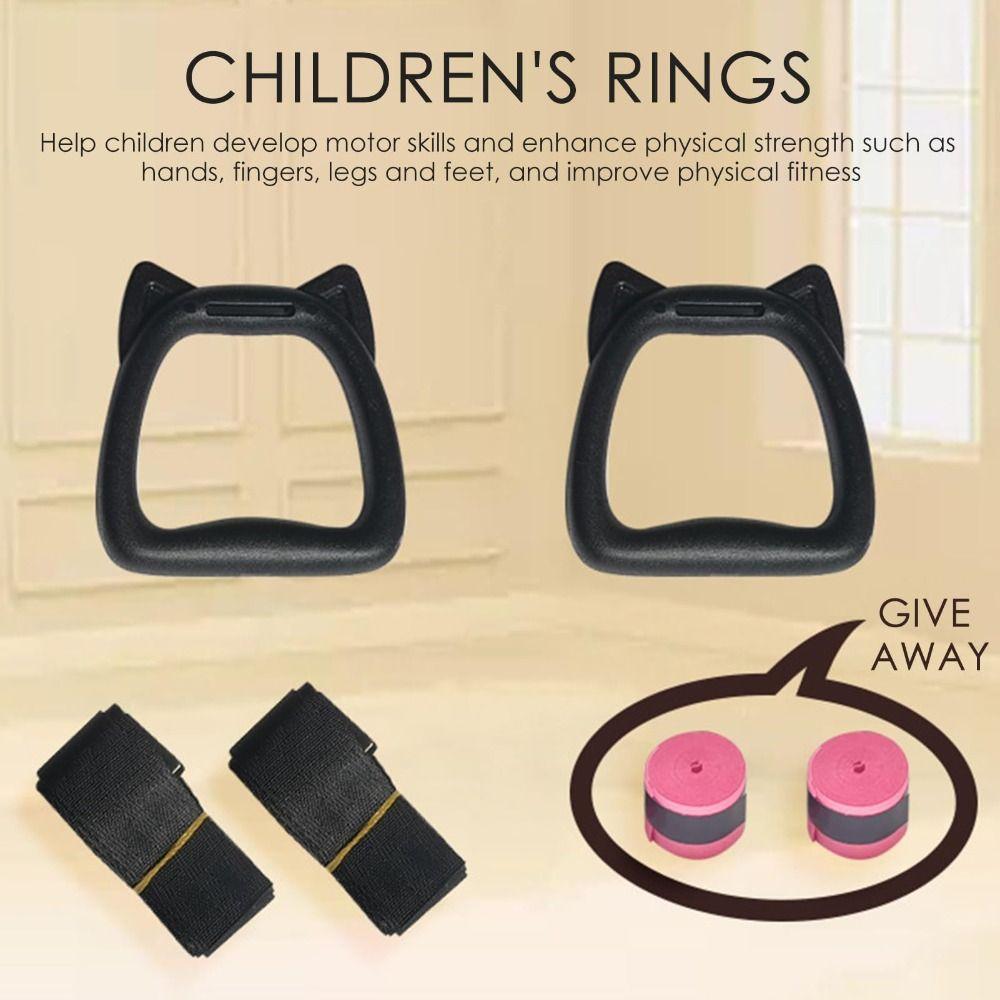 Strength Training Kids Gym Rings Non-Slip Pull Up Rings Fitness Equipment Exercise Rings For Home