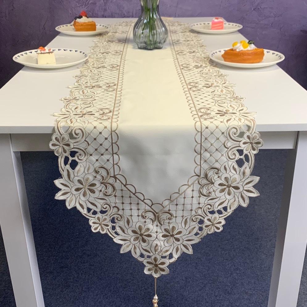 European Table Flag, Simple And Fashionable Style Table Cloth Embroidery Hollow Home Decoration Fringed Table Flag