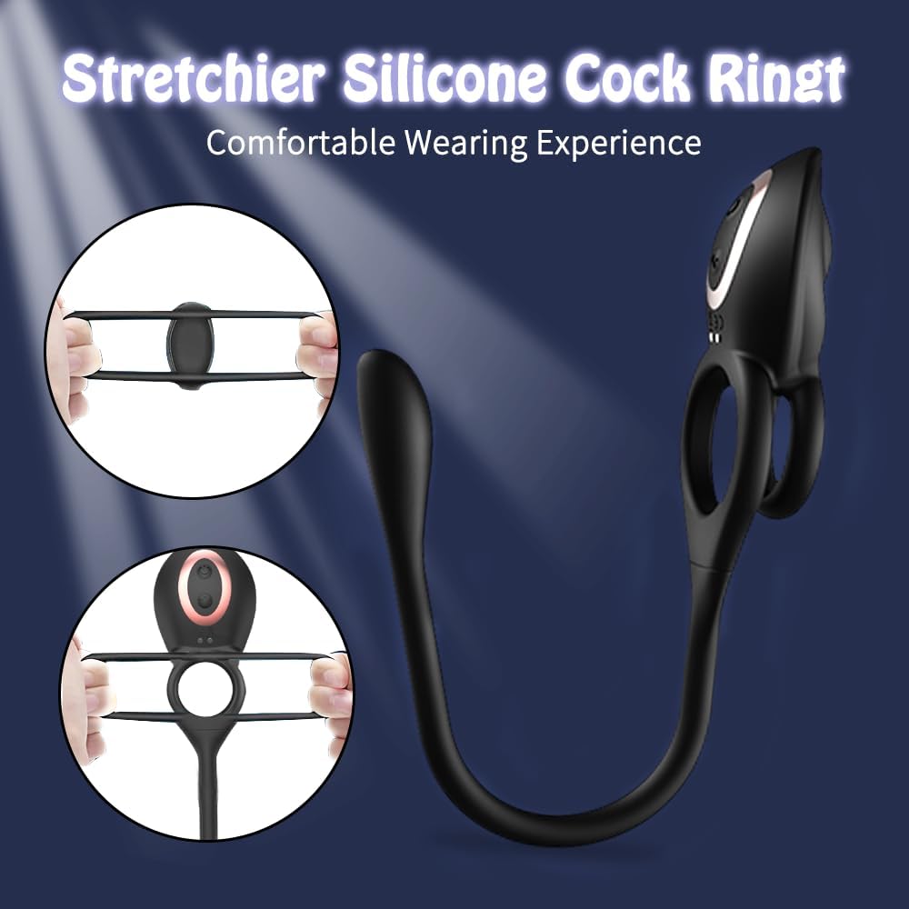 Prostate Massager with Penis Ring Anal Vibrator 10 Vibration Modes Remote Control Anal Plug Penis Ring Male Vibrator Male Erotic Products