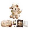 Layered Fabric Sewing Patterns Christmas Animals Patchwork Kit for Adults Beginners, DIY Holiday Textile Art Kits Craft Set Home Decoration, Handmade