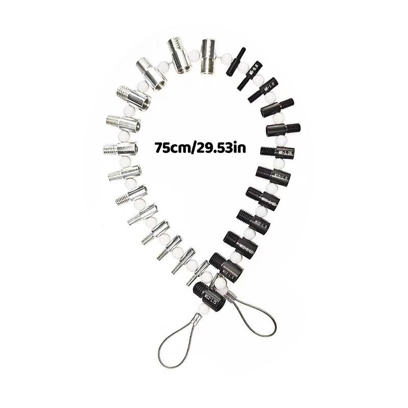 26Pcs/set Thread Gauges Nut And Bolt Thread Checker Inch And Metric Size Universal Precise Lightweight Thread Measuring Tools
