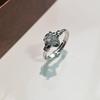 6Pcs Simple single zirconia ring with adjustable opening finger ring wedding accessory ring