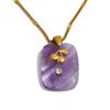 Yhpup Natural Stone Amazonite Amethyst Pink Quartz Star Moon Rectangle Pendant Necklace Stainless Steel French Jewelry Gift