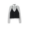 Halterneck Vest Long Sleeve Knit Set As2ex421