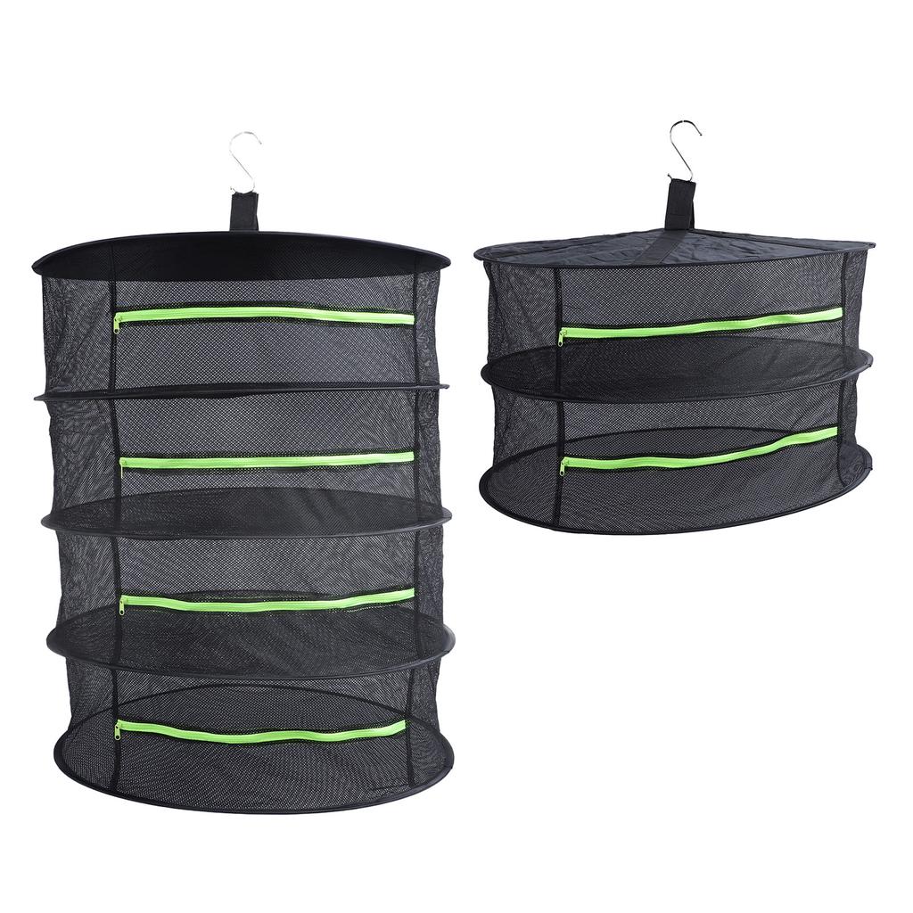 Herb Drying Rack with Zipper Opening Multi Layer Multipurpose Hanging Plant Dryer Net for Grow Tents