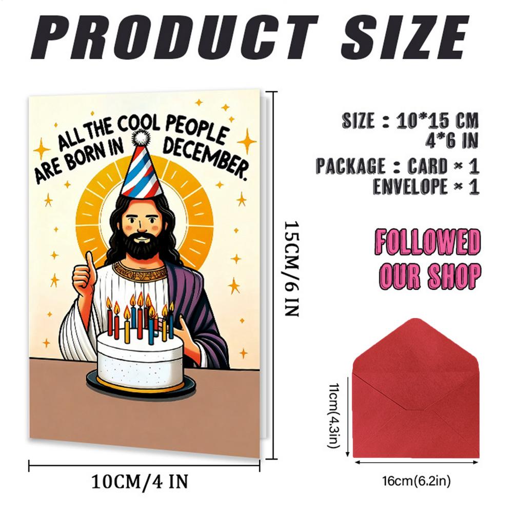 Funny Jesus Birthday Card Funny Humorous Joke Celebration Notecard Men Women Happy Birthday Card For Adults Lovers Family