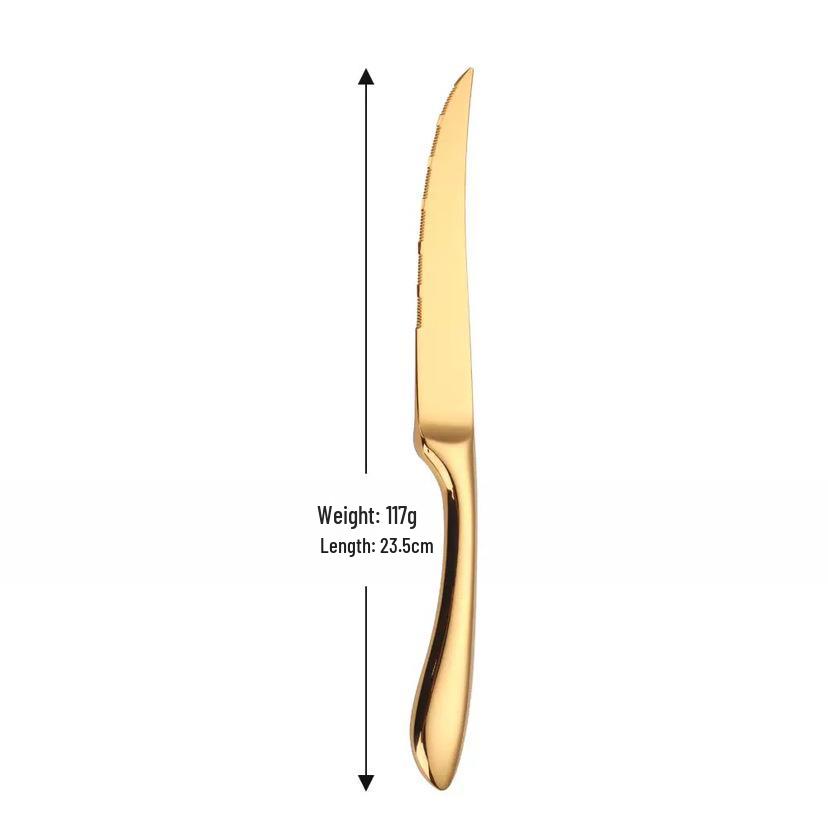 Elegantes 4-teiliges goldenes Besteckset: Messer, Gabel, Löffel aus 304 Edelstahl für Hotels