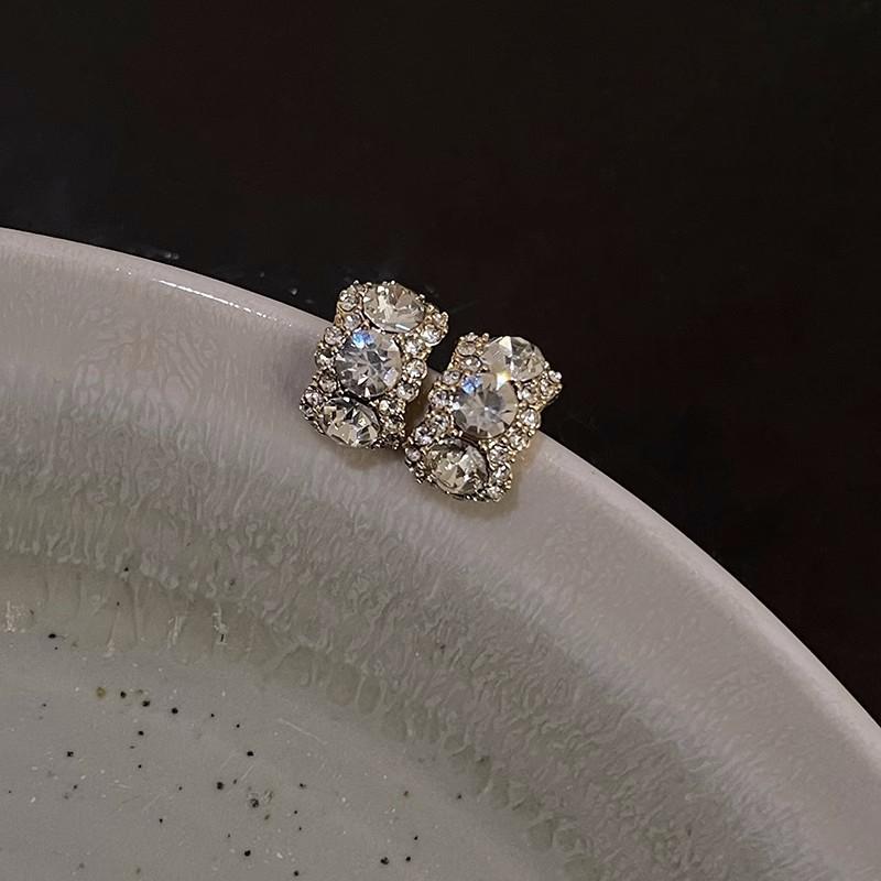 Exquisite Zircon Earrings for Women, Light Luxury, Versatile, Elegant, High-end Feel, Niche Design Style Earrings