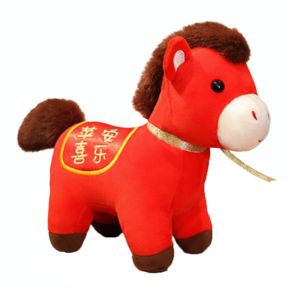 Mascot Dolls Lucky Horse Plush Toys Cute Zodiac Pony Figurine Chinese New Year