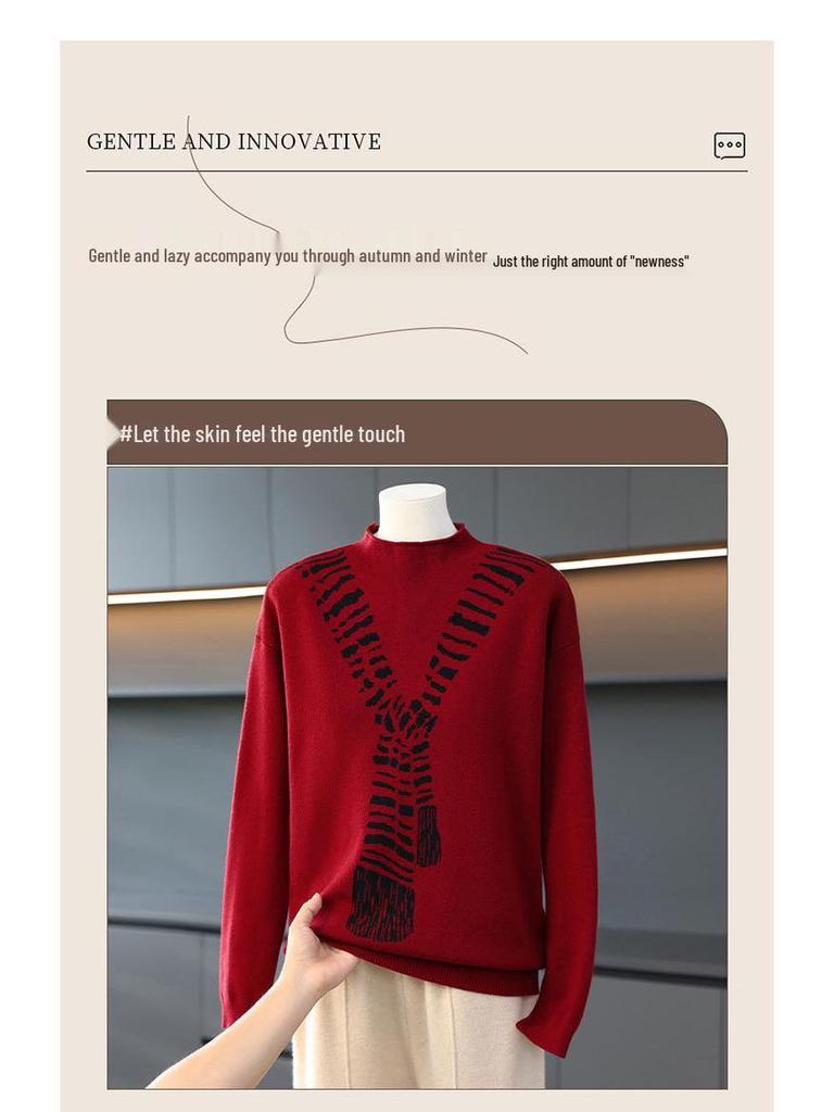 Korean Style Retro Wool Slim Fit Sweater for Women - Autumn/Winter Versatile Base Layer