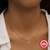 Simple Versatile S925 Sterling Silver Cluster Diamond-Set Opel O Gemstone Pendant, Hipster Ladies Clavicle Necklace