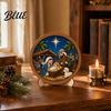 Educational Art Supplies Christmas Ornament DIY Coloring Kit Wooden Kit with Stand Paint Parent Child Craft Activities Strip And Brushes,